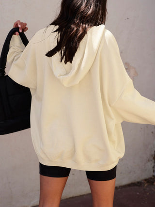 Dropped Shoulder Long Sleeve Hoodie Divacious