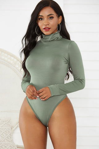 Turtleneck Long Sleeve Bodysuit Divacious