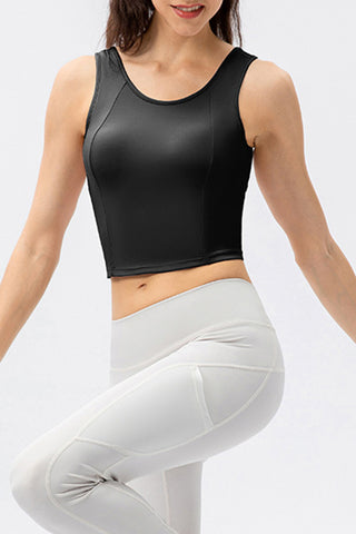 Round Neck Wide Strap Active Tank Trendsi