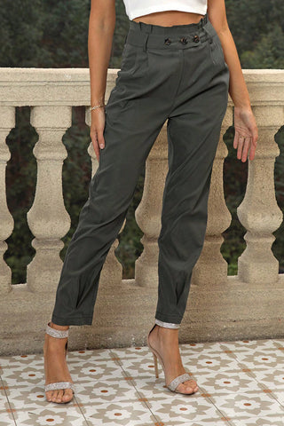 High Waist Cropped Pants Divacious