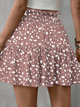 Frill Tied Printed Mini Skirt Divacious