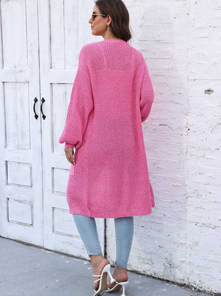 Open Front Longline Cardigan with Pockets Divacious