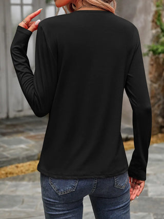 Round Neck Long Sleeve T-Shirt Divacious