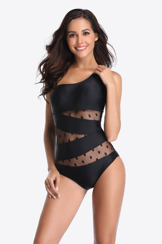 One-Shoulder Sleeveless One-Piece Swimsuit Divacious