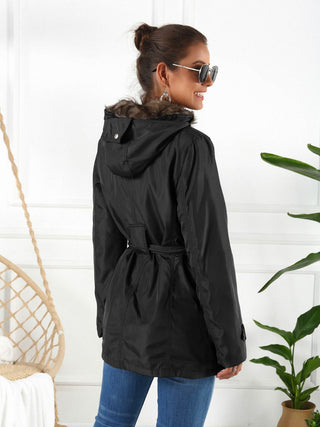 Ivy Lane Full Size Hooded Jacket with Detachable Liner (Three-Way Wear) Trendsi