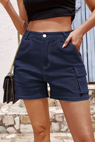 Pocketed High Waist Shorts Divacious