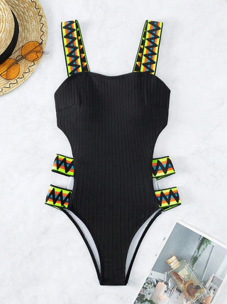 Cutout Wide Strap One-Piece Swimwear Trendsi