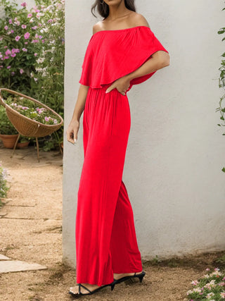 Off-Shoulder Wide Leg Jumpsuit Divacious