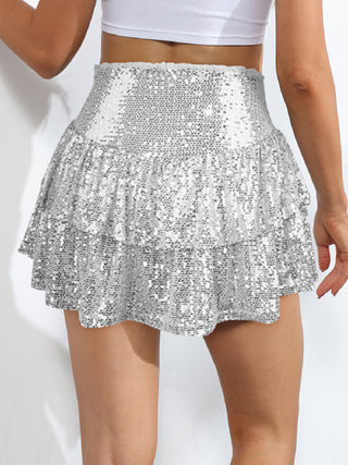 Sequin Layered Mini Skirt Divacious