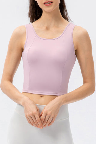 Round Neck Wide Strap Active Tank Trendsi