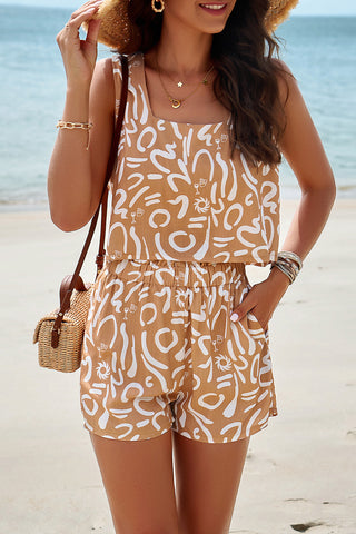 Devine Printed Cropped Tank and Shorts Set Trendsi