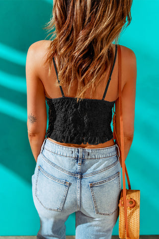 V-Neck Lace Cropped Cami Divacious