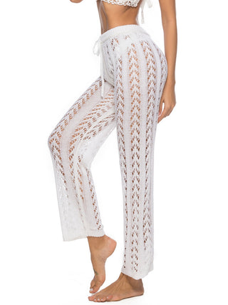 Cutout Drawstring High Waist Swim Pants Divacious