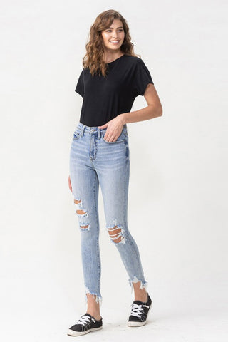 Lovervet Full Size Lauren Distressed High Rise Skinny Jeans Divacious