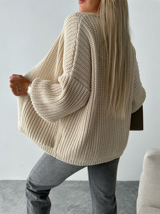 Open Front Dropped Shoulder Cardigan Divacious