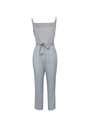 Tied Spaghetti Strap Square Neck Jumpsuit Divacious