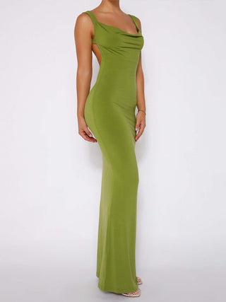 Backless Wide Strap Maxi Dress Trendsi