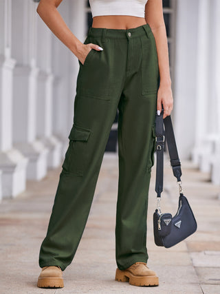 Straight Denim Cargo Pants - Divacious