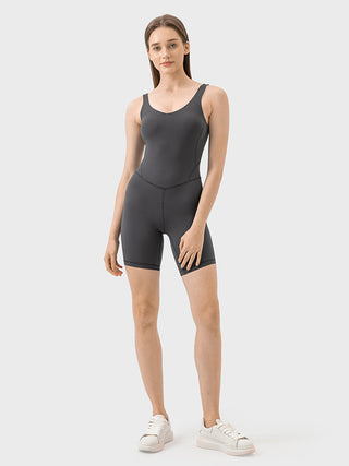 Millennia Wide Strap Active Romper Trendsi