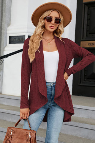 Open Front Long Sleeve Cardigan Divacious