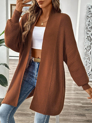 Open Front Long Sleeve Cardigan Divacious