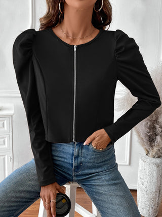 Zip Up Long Sleeve Jacket - Divacious