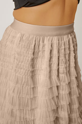 Ruched High Waist Tiered Skirt - Divacious