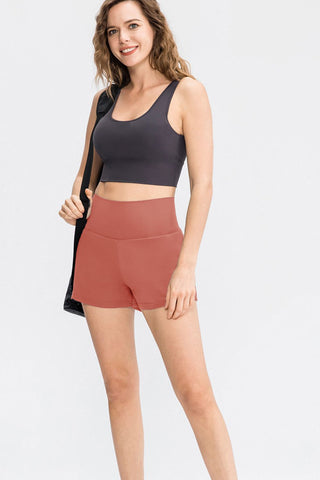 Wide Waistband Sports Shorts with Pockets Divacious