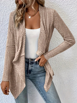 Open Front Long Sleeve Cardigan Divacious