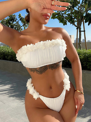 Applique Tie Back Two-Piece Bikini Set Divacious