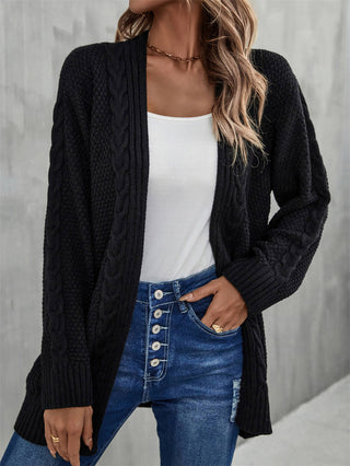 Warm Fall Mixed Knit Open Front Longline Cardigan Divacious