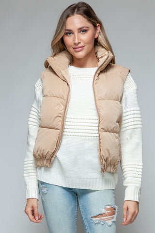 Snobbish Fine Fur Lining Quilted Vest Trendsi