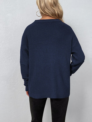 Cutout Zip Detail Sweater Divacious