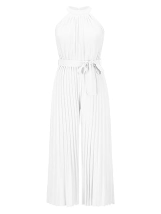 Cutout Tied Pleated Sleeveless Jumpsuit Divacious