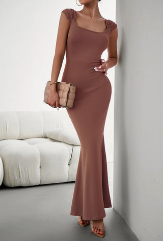 Devine Cap Sleeve Scoop Neck Maxi Dress Trendsi