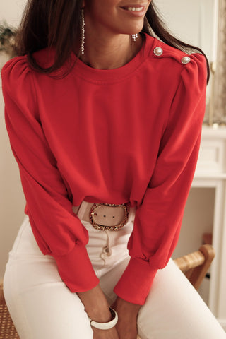 Round Neck Short Sleeve Sweatshirt Divacious