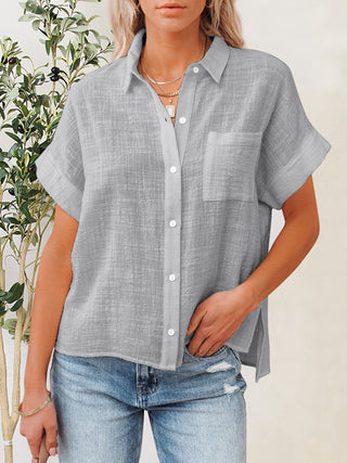 Button Up Short Sleeve Shirt Divacious