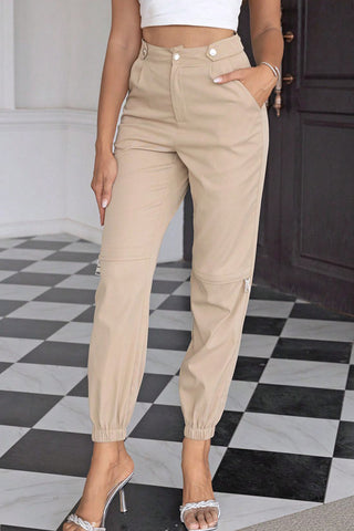 High Waist Pants with Pockets Divacious