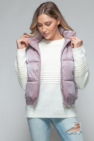 Snobbish Fine Fur Lining Quilted Vest Trendsi