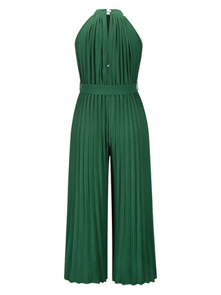 Cutout Tied Pleated Sleeveless Jumpsuit Divacious