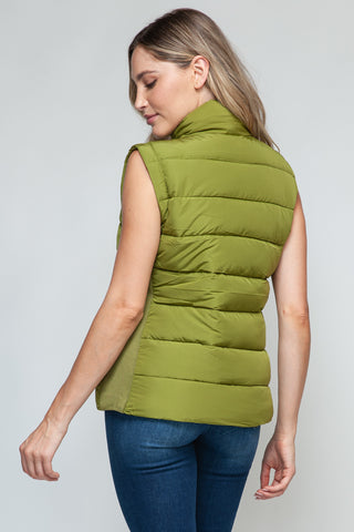 Snobbish Zip Up Turtleneck Vest with Pockets Trendsi