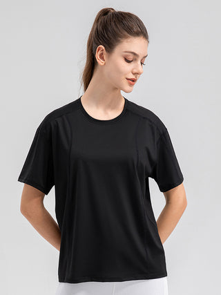 Round Neck Short Sleeve Active Top Trendsi