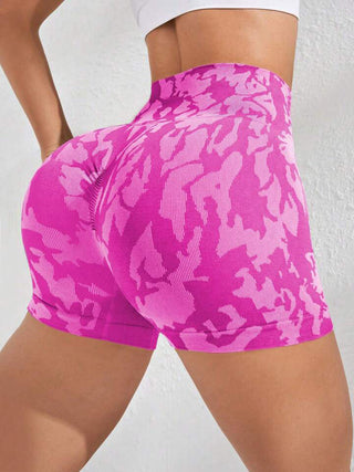 Printed High Waist Active Shorts Divacious