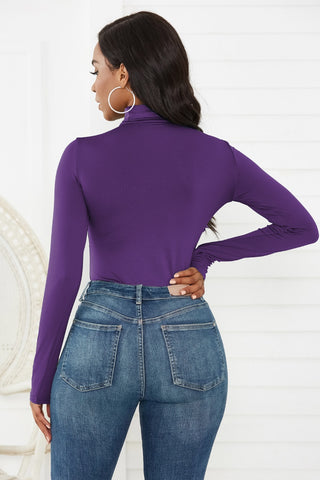 Turtleneck Long Sleeve Bodysuit Divacious