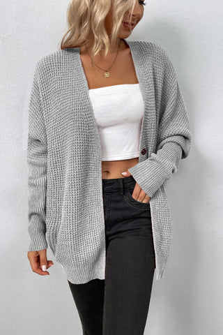 Open Front Dropped Shoulder Cardigan Divacious