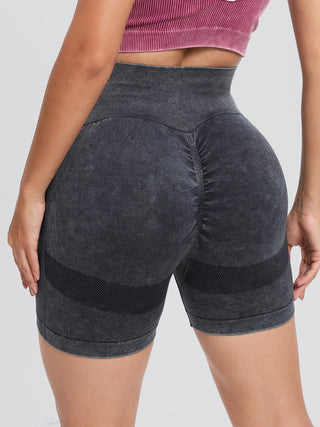 Washed High Waist Active Shorts Divacious