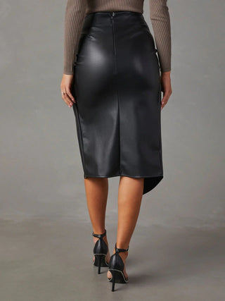 Twist Detail High Waist Skirt Divacious