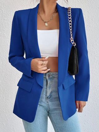 Shawl Collar Long Sleeve Blazer Divacious