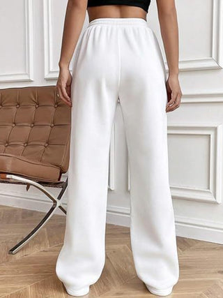 Drawstring Wide Leg Pants with Pockets - Divacious