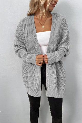 Open Front Dropped Shoulder Cardigan Divacious